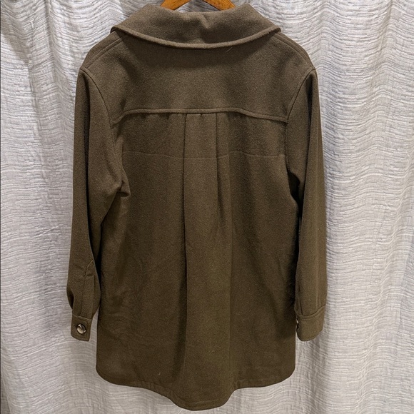 Sam Edelman Olive Wool Oversized Women’s Size Medium Cabin-core Shacket - Picture 3 of 6